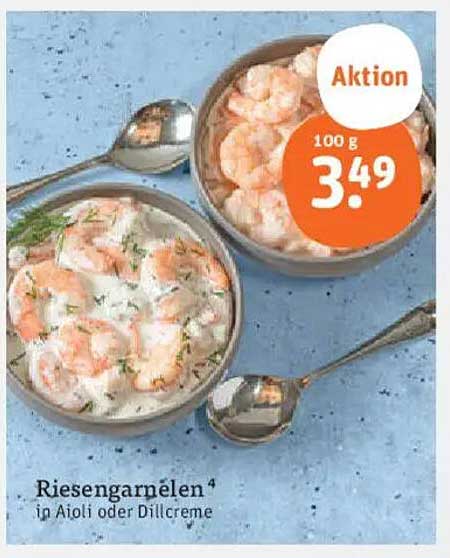 Riesengarnelen in Aioli oder Dillcreme