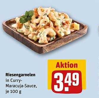 Riesengarnelen in Curry-Maracuja-Sauce, je 100 g