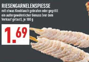 RIESENGARNELENSPIESSE mit etwas Knoblauch gebraten oder gegrillt
