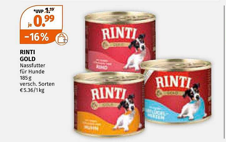 RINTI GOLD Nassfutter für Hunde 185 g
