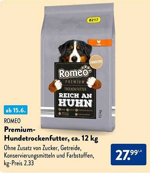ROMEO Premium-Hundetrockenfutter, ca. 12 kg