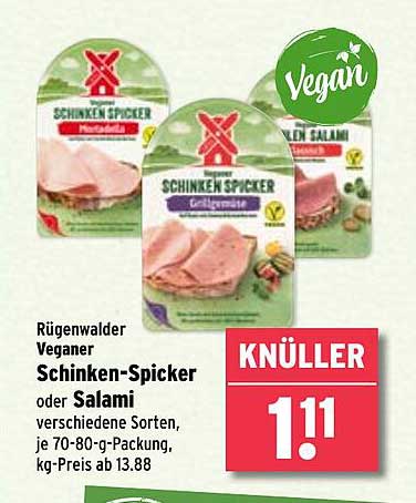 Rügenwalder Veganer Schinken-Spicker oder Salami, verschiedene Sorten