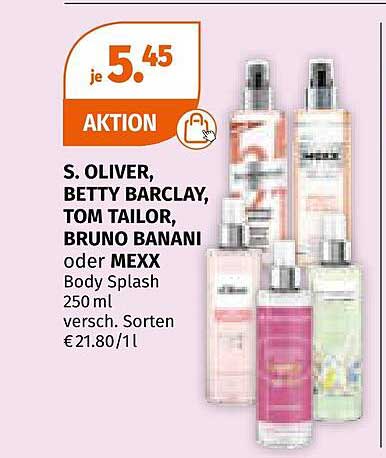 S. OLIVER, BETTY BARCLAY, TOM TAILOR, BRUNO BANANI oder MEXX Body Splash 250 ml