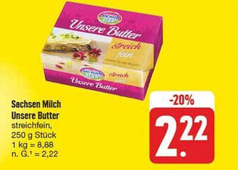 Sachsen Milch Unsere Butter 250 g - 20% Rabatt