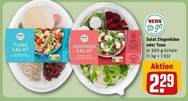 Salat Ziegenkäse oder Tuna je 300-g-Schale