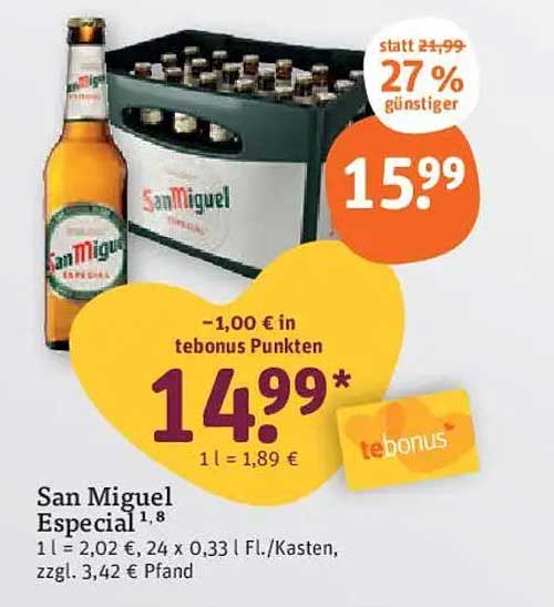 San Miguel Especial 1,8 – 24 x 0,33 l