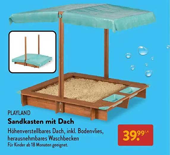 Sandkasten mit Dach