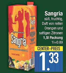 Sangria 1,5l Packung - süß, fruchtig, aromatisch