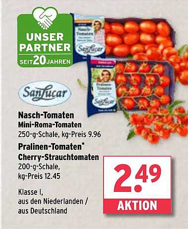 SanLucar Nasch-Tomaten und Pralinen-Tomaten Aktion