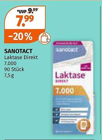 SANOTACT Laktase Direkt 7.000 – 90 Stück