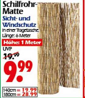 Schilfrohr-Matte Sicht- und Windschutz