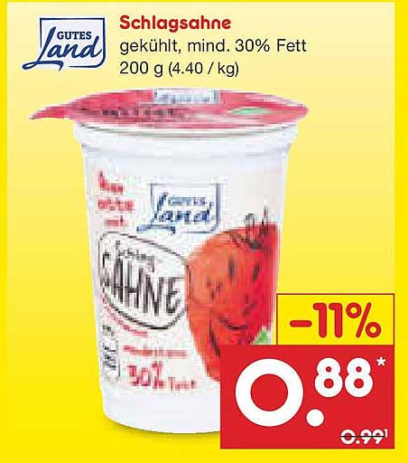Schlagsahne GUTES LAND 200 g