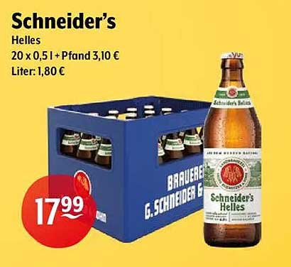 Schneider's Helles - 20 x 0,5 l + Pfand 3,10 €