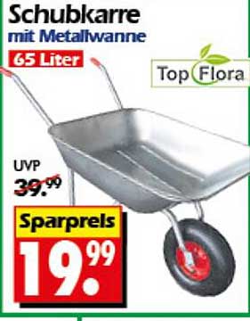 Schubkarre mit Metallwanne 65 Liter