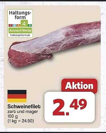 Schweinefilet zart und mager 100 g - Aktion