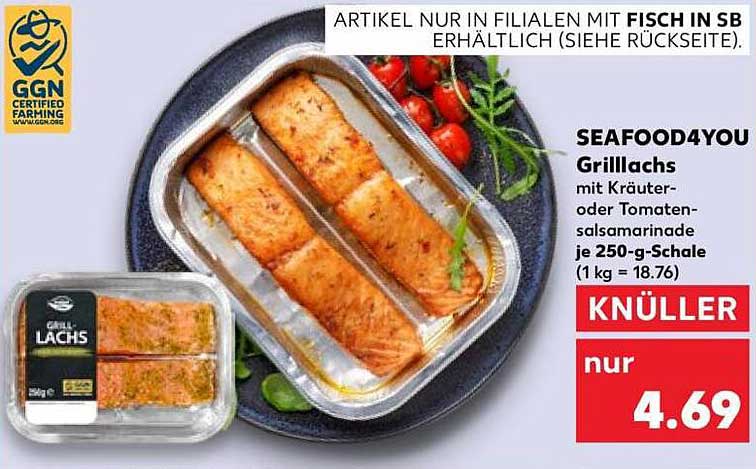 SEAFOOD4YOU Grilllachs mit Kräuter- oder Tomatensalsa-Marinade
