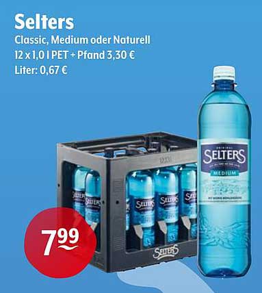 Selters Classic, Medium oder Naturell - 12 x 1,0 l PET