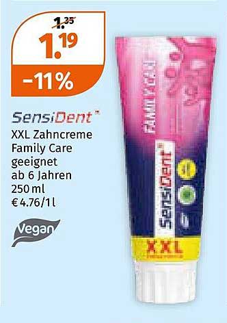 SensiDent® XXL Zahnpasta Family Care 250 ml
