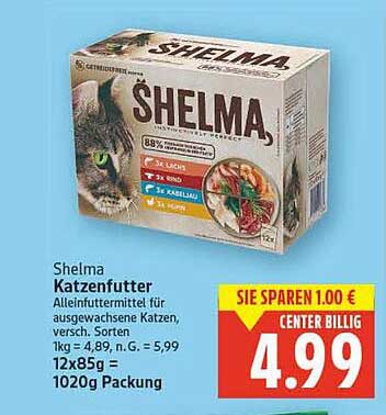 Shelma Katzenfutter, 12x85g Packung