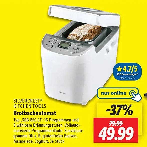 Silvercrest® Brotbäckautomat SBB 850 E1