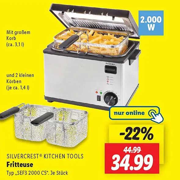 SILVERCREST® KITCHEN TOOLS Fritteuse Typ „SEF3 2000 C5“