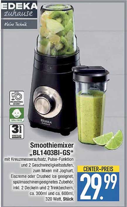 Smoothiemixer „BL1403BI-GS“ mit Kreuzmesseraufsatz
