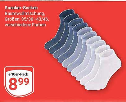 Sneaker-Socken - Baumwollmischung in verschiedenen Farben