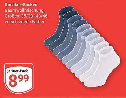 Sneaker-Socken im praktischen 10er-Pack