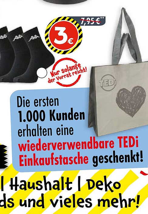 Socken 5er Pack für nur 3 € - Nur solange der Vorrat reicht!