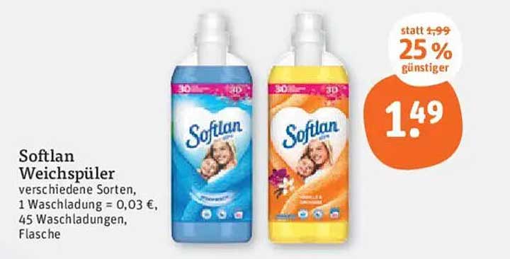 Softlan Weichspüler verschiedene Sorten