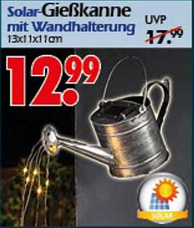 Solar-Gießkanne mit Wandhalterung