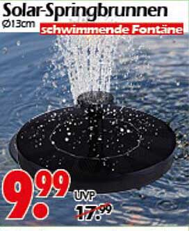 Solar-Springbrunnen Ø13cm - schwimmende Fontäne
