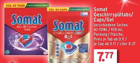Somat Geschirrspültabs/Caps/Gel - verschiedene Sorten