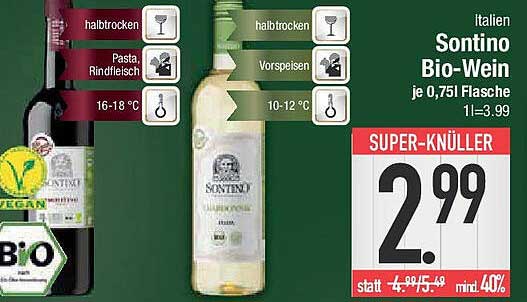 Sontino Bio-Wein je 0,751 Flasche