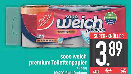 sooo weich premium Toilettenpapier 4-lagig