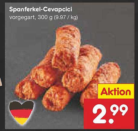 Spanferkel-Cevapcici vorgegart, 300 g