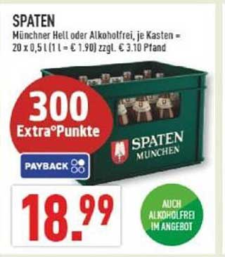 SPATEN Münchner Hell oder Alkoholfrei, je Kasten