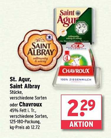 St. Agur, Saint Albray Stücke oder Chavroux – Verschiedene Sorten