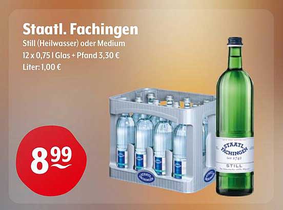 Staatl. Fachingen Still (Heilwasser) oder Medium 12 x 0,75 l