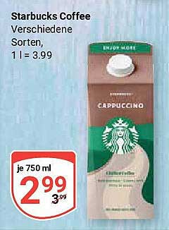 Starbucks Coffee verschiedene Sorten, 750 ml