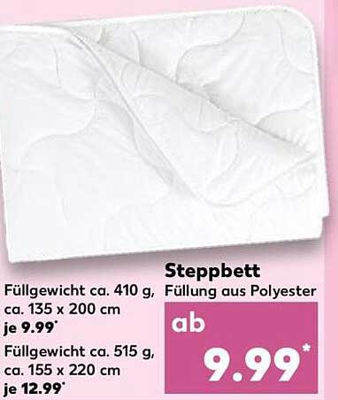Steppbett – Füllung aus Polyester