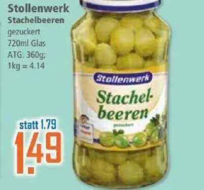 Stollenwerk Stachelbeeren - gezuckert, 720ml Glas