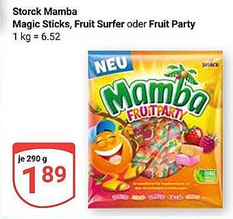 Storck Mamba Magic Sticks, Fruit Surfer oder Fruit Party - 290 g