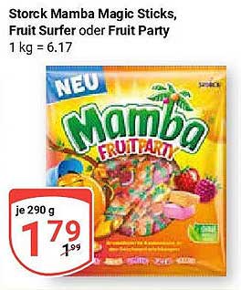 Storck Mamba Magic Sticks, Fruit Surfer oder Fruit Party – 290 g