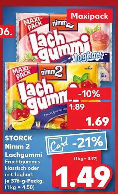 Stork Nimm 2 Lachgummi Fruchtgummis klassisch oder mit Joghurt 376g-Pack.