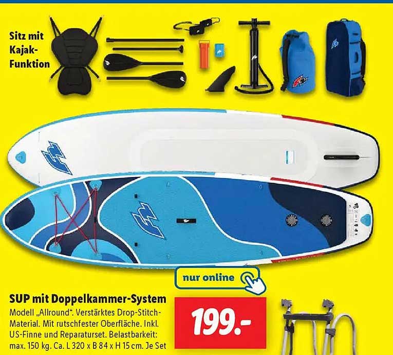 SUP mit Doppelkammer-System