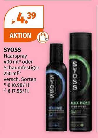SYOSS Haarspray 400 ml oder Schaumfestiger 250 ml - Aktion