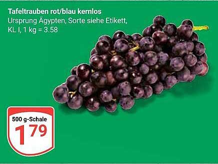 Tafeltrauben rot/blau kernlos