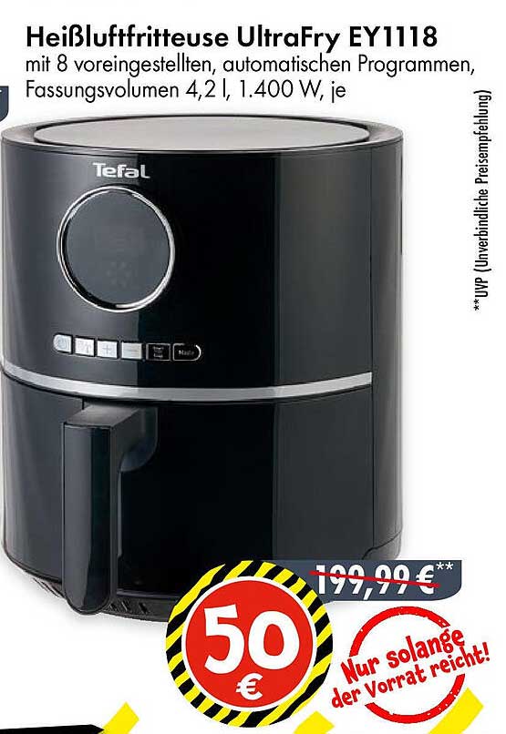 Tefal Heißluftfritteuse UltraFry EY1118