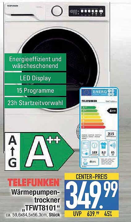 TELEFUNKEN Wärmepumpentrockner 'TFWT8101'
